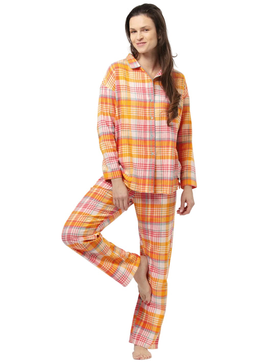 PIŻAMA DAMSKA LNS 473 FLANELA DR